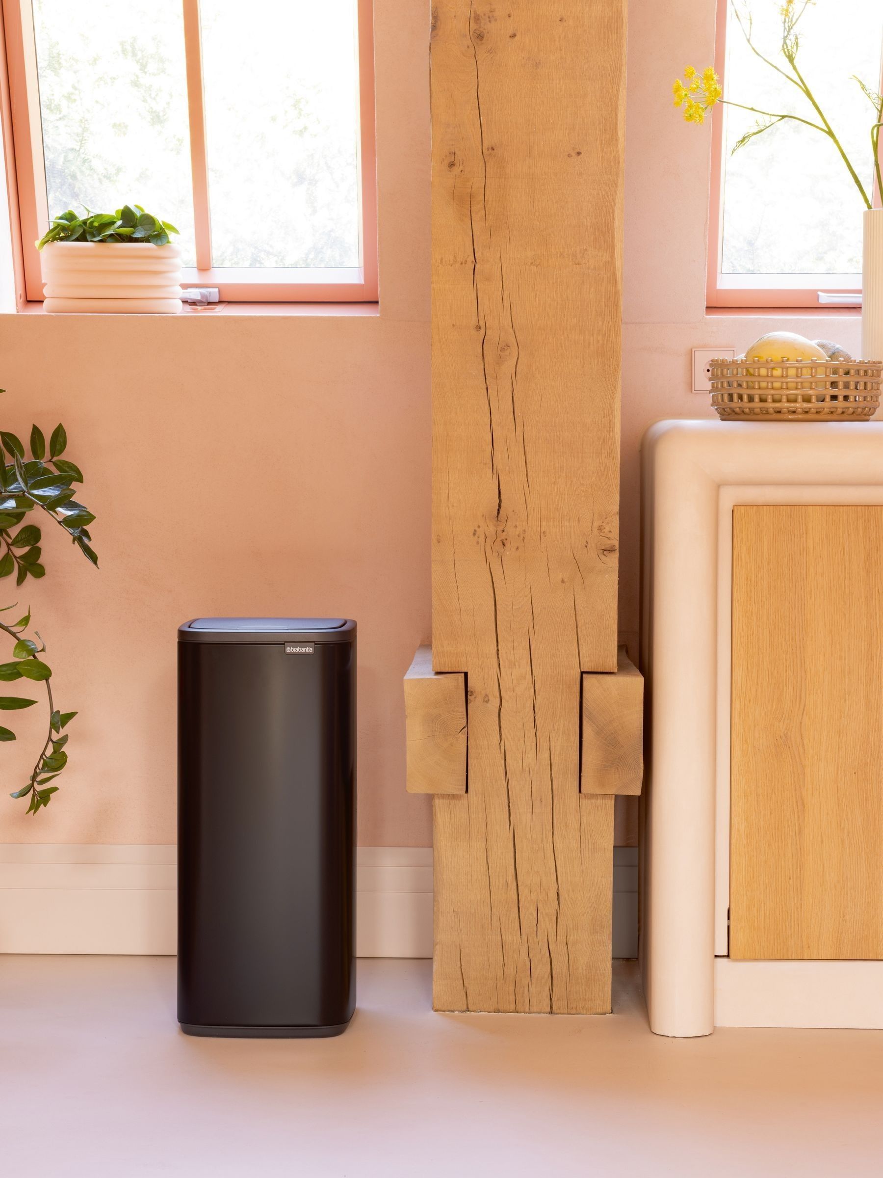 Brabantia Bo Touch Bin 30L (Matt Black), Space-Efficient and Rectangular Waste Bin with Soft-Touch Opening System, Easy to Clean Plastic Inner Bucket with Free PerfectFit Rubbish Bags Included - Image 5