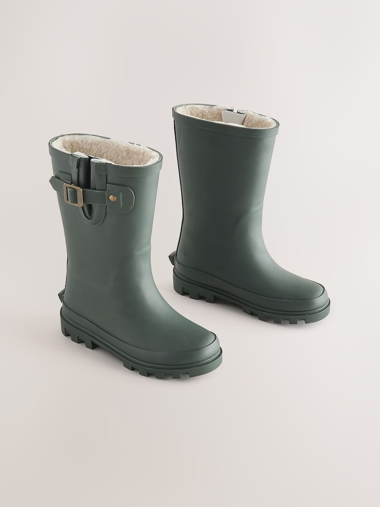 Khaki Green Standard Fit (F) Buckle Wellies - Image 1 of 5 Khaki Green Standard Fit (F) Buckle Wellies - Image 1 of 5