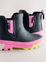 Black Marbled Sole Chelsea Wellies - Image 4 of 6