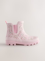 Pink Floral Chelsea Wellies - Image 2 of 5