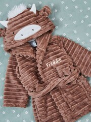 My 1st Years Personalised Highland Cow Fleece Robe - Image 1 of 3