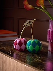 Multi Leopard Embossed Cherries Ornament - Image 1 of 3
