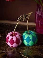 Multi Leopard Embossed Cherries Ornament - Image 2 of 3
