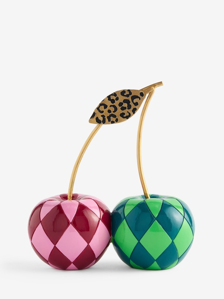 Multi Leopard Embossed Cherries Ornament - Image 3 of 3 Multi Leopard Embossed Cherries Ornament - Image 3 of 3