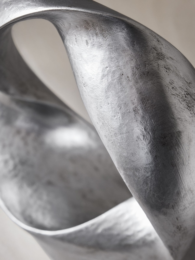 Silver Tone Metal Twist Loop Ornament - Image 2 of 4 Silver Tone Metal Twist Loop Ornament - Image 2 of 4