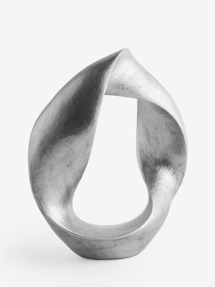 Silver Tone Metal Twist Loop Ornament - Image 4 of 4 Silver Tone Metal Twist Loop Ornament - Image 4 of 4