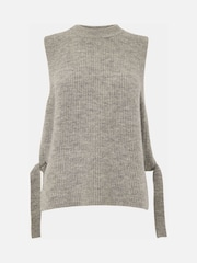 Whistles Grey Wool Mix Side Tie Detail Tank Top - Image 5 of 5