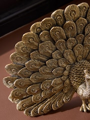 Gold Antiqued Finish Benedict The Peacock Ornament - Image 3 of 3