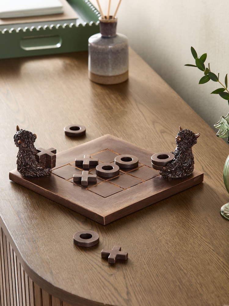 Bronze Hamish The Highland Cow Noughts and Crosses Game - Image 1 of 3