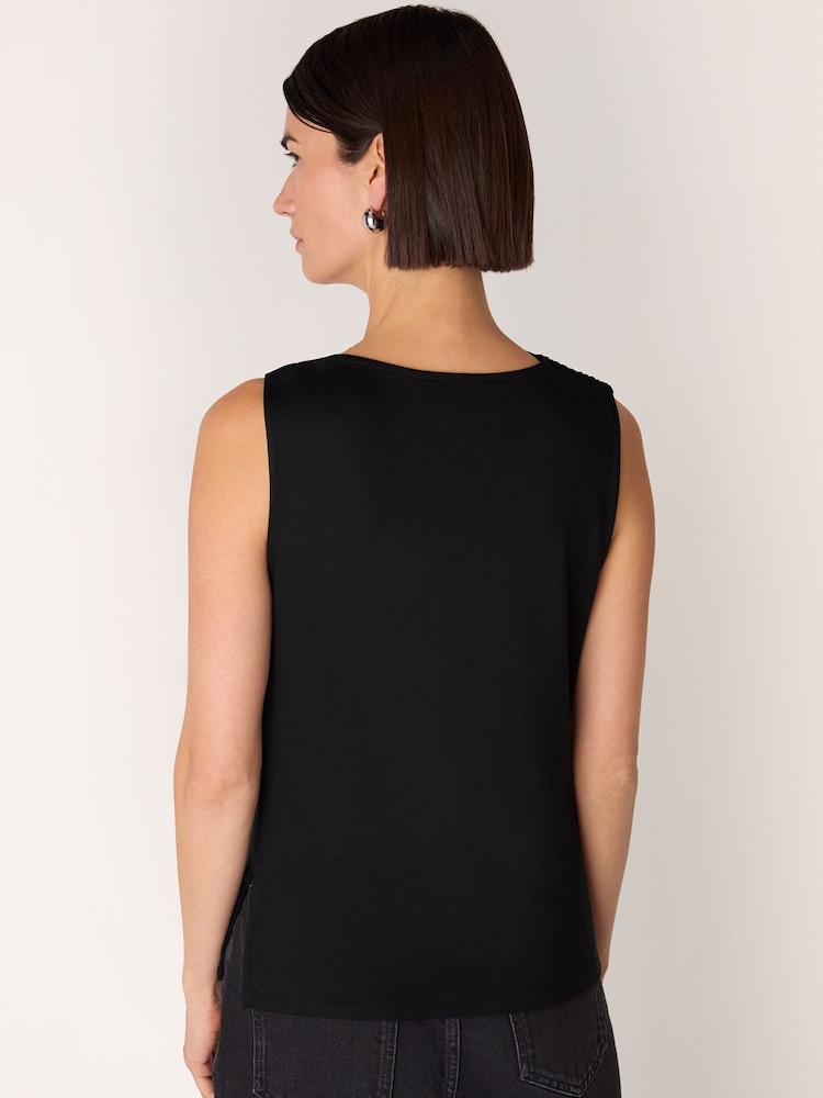 Whistles Black Ring Detail Sleeveless Top - Image 2 of 4