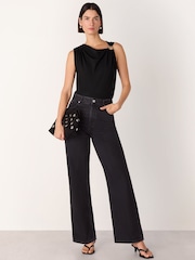 Whistles Black Ring Detail Sleeveless Top - Image 3 of 4