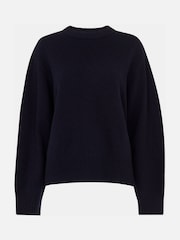 Whistles Blue Side Stripe Detail Wool Knit Jumper - Image 5 of 5