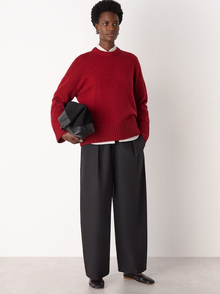 Whistles Black Pleat Front Barrel Trousers - Image 3 of 3