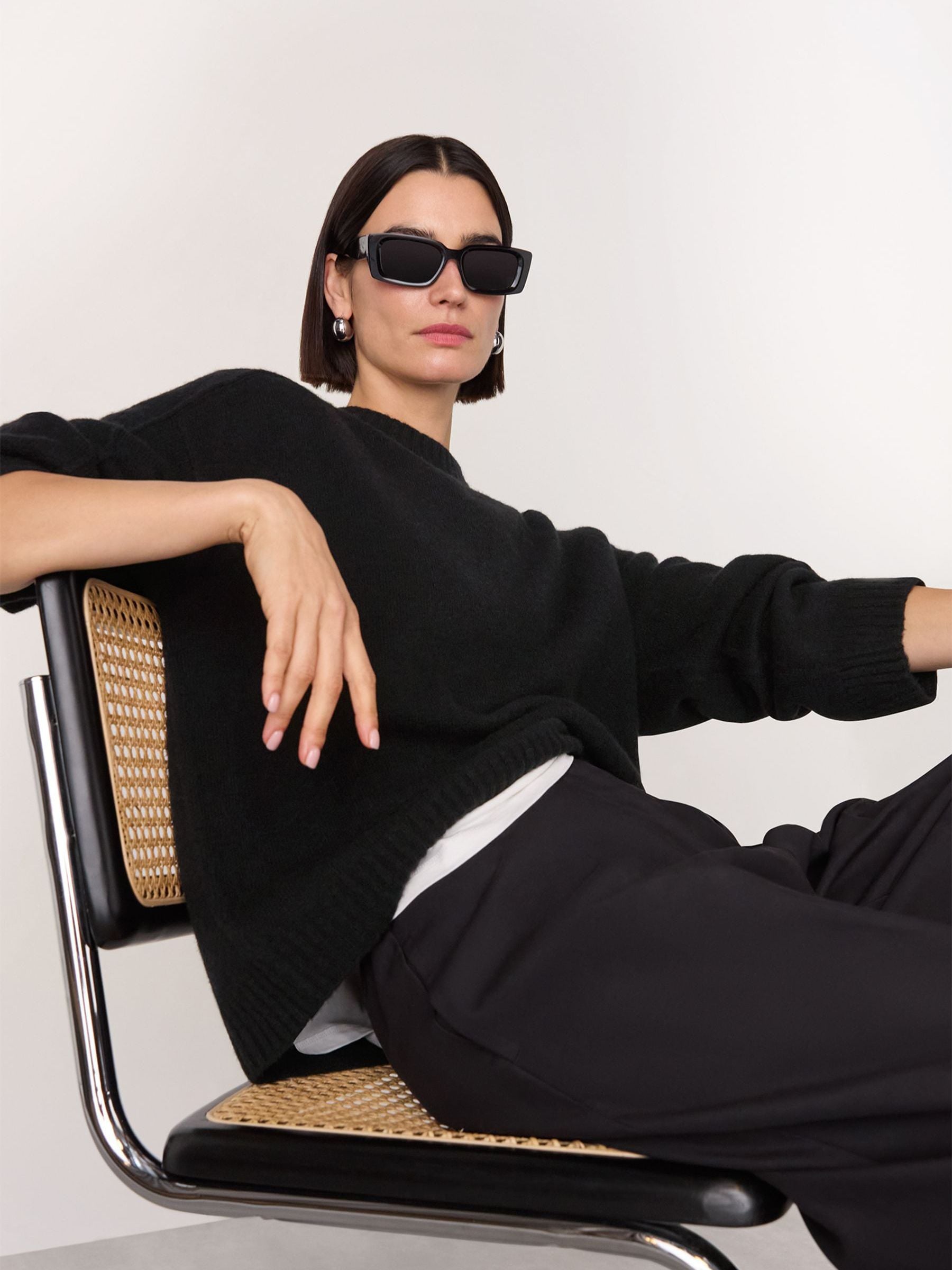 Buy Whistles Black Wool Mix Seam Detail Knit Jumper from Next USA
