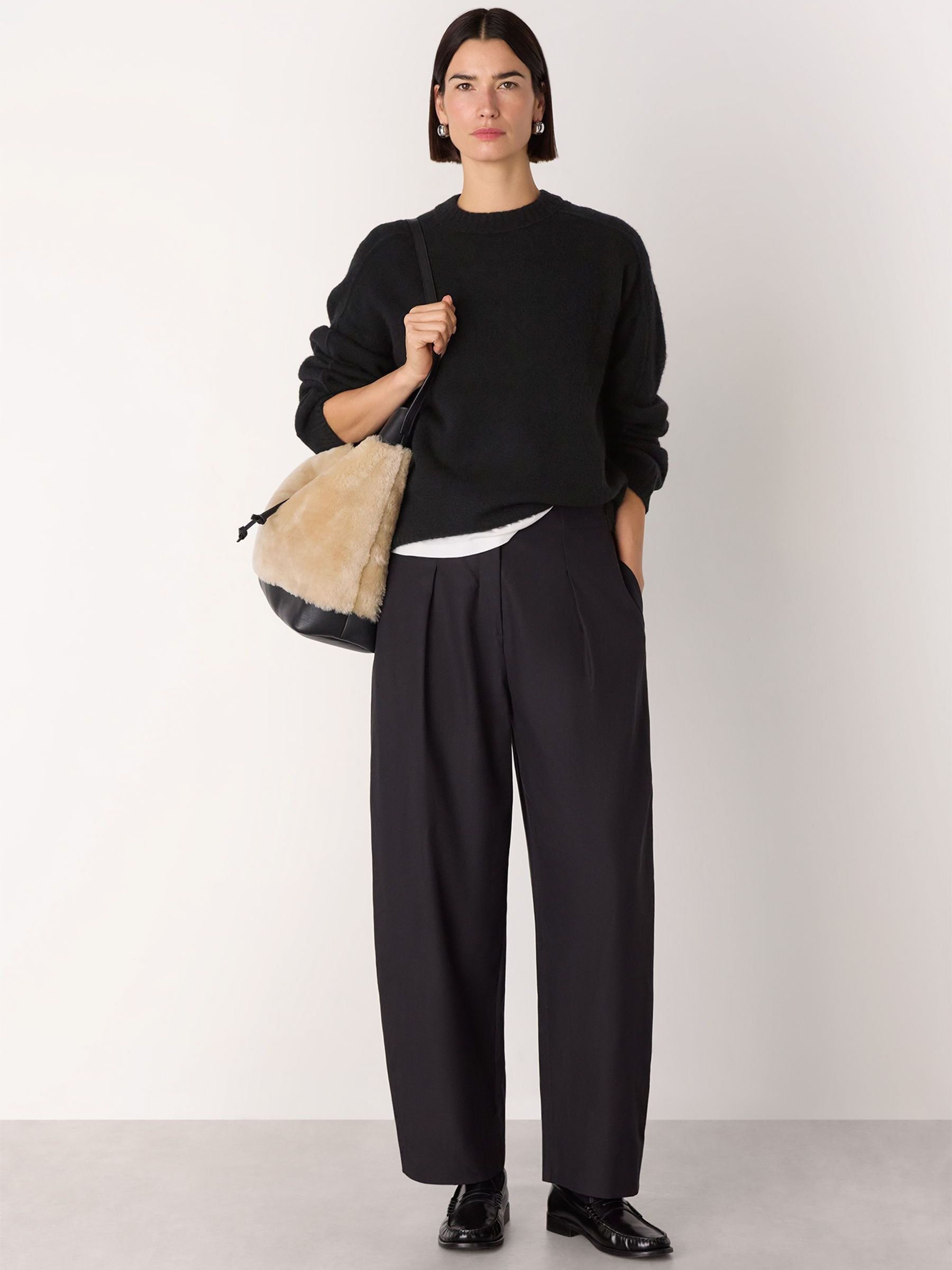 Buy Whistles Black Wool Mix Seam Detail Knit Jumper from Next USA