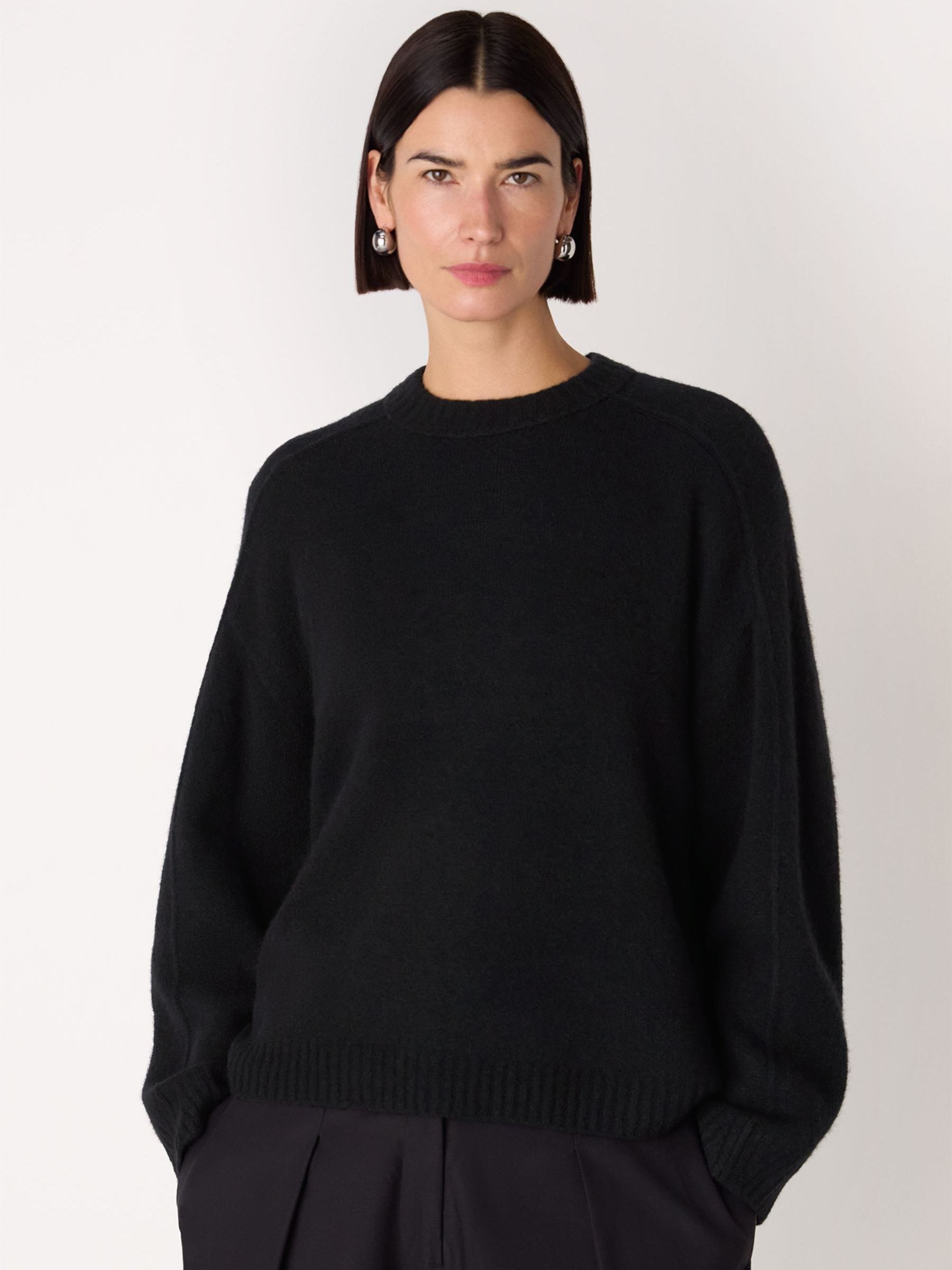Buy Whistles Black Wool Mix Seam Detail Knit Jumper from Next USA