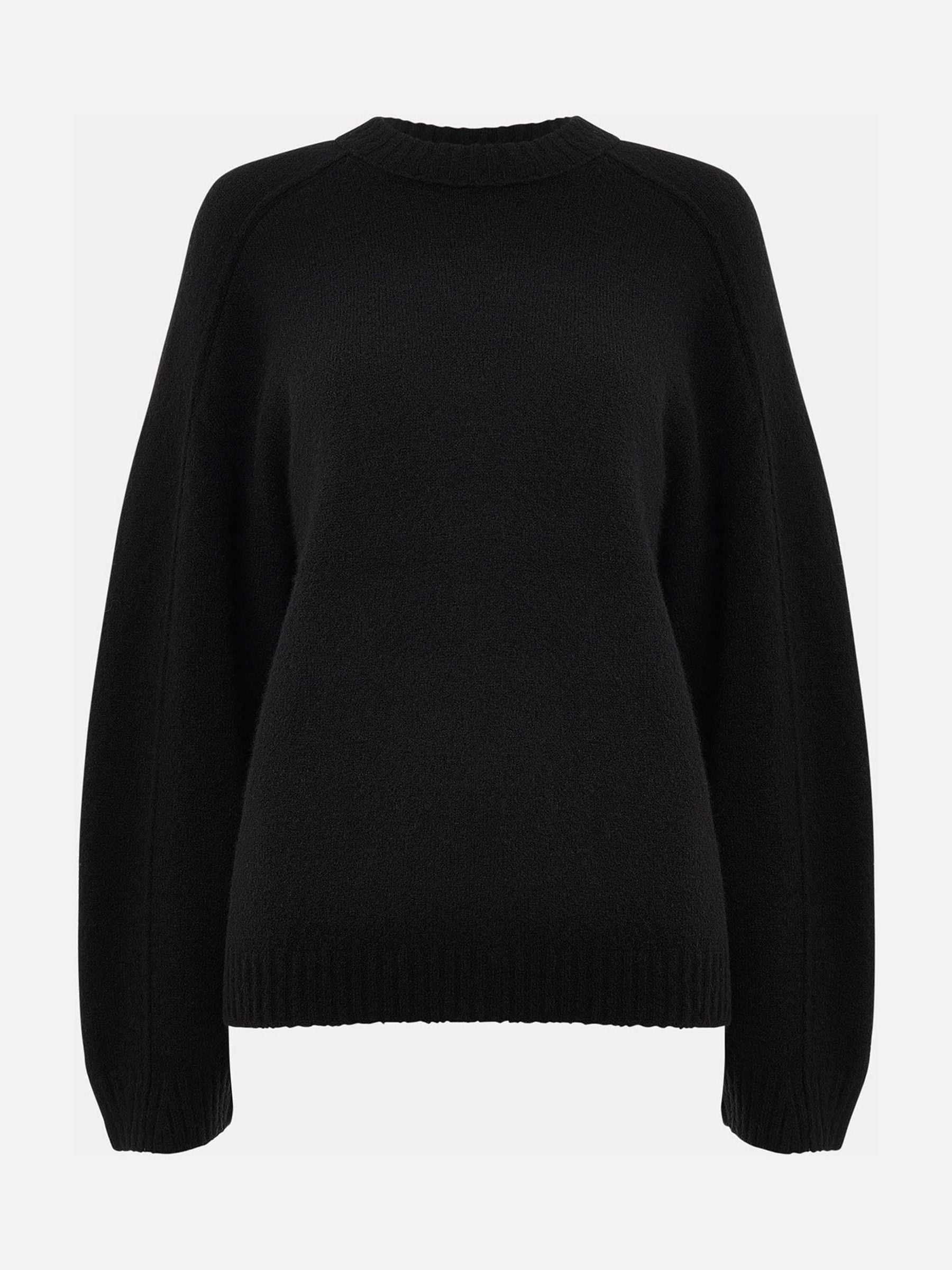 Buy Whistles Black Wool Mix Seam Detail Knit Jumper from Next USA