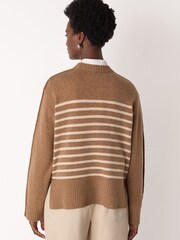 Whistles סוודר צמר סרוג בדוגמת פסים עם צווארון עגול - תמונה 2 מתוך 4