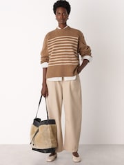 Whistles סוודר צמר סרוג בדוגמת פסים עם צווארון עגול - תמונה 4 מתוך 4