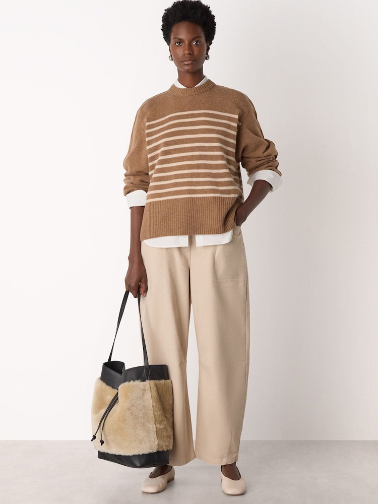 Whistles סוודר צמר סרוג בדוגמת פסים עם צווארון עגול - תמונה 4 מתוך 4