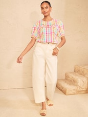 Love & Roses Puff Sleeve Embroidered Blouse - 圖片 3，共 4