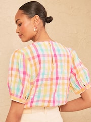 Love & Roses Puff Sleeve Embroidered Blouse - 圖片 4，共 4