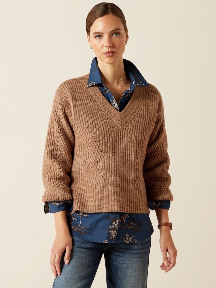 Ariat Brown Blaydon Sweater - Image 1 of 5 Ariat Brown Blaydon Sweater - Image 1 of 5