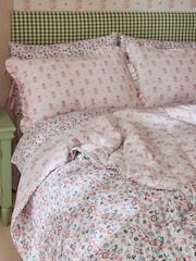 Cath Kidston Pink Pearly Queen Floral Quilted Bedspread - Image 1 of 6