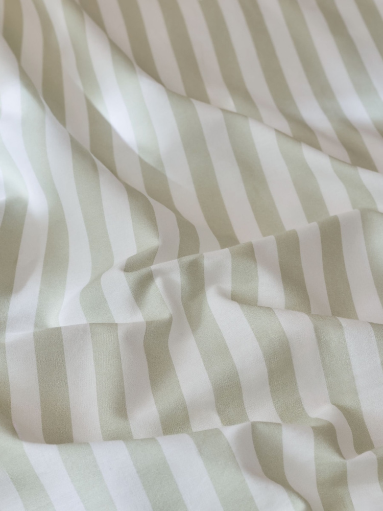 Cath Kidston Green Stripe 100% Cotton Deep Fitted Sheet - Image 2 of 2