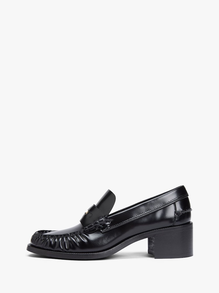 Tommy Hilfiger Black Patent Leather Block Heel Shoes - Image 2 of 8