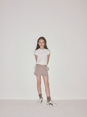 The Set 2 Pack Short Sleeve Rib TShirt and Short Sets Pink/White/Brown - Image 4 of 10