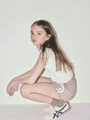 The Set 2 Pack Short Sleeve Rib TShirt and Short Sets Pink/White/Brown - Image 5 of 10