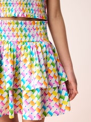 2 dílná žabičkovaná sada topu a vrstvené sukně Olivia Rubin s nabíranými rukávy - Obrázek 8 z 13