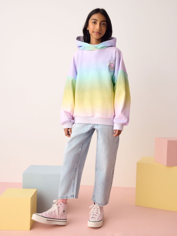 Olivia Rubin Oversized Ombre Logo Multicolour Hoodie - Image 2 of 5 Olivia Rubin Oversized Ombre Logo Multicolour Hoodie - Image 2 of 5