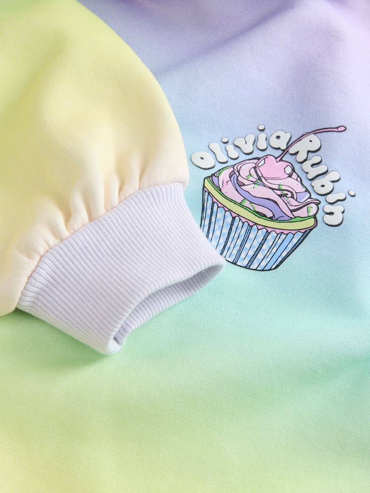 Olivia Rubin Oversized Ombre Logo Multicolour Hoodie - Image 9 of 9