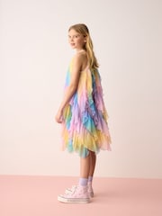 Olivia Rubin Ombre Mesh Waterfall Halter Dress - صورة 5 من 9