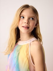 Olivia Rubin Ombre Mesh Waterfall Halter Dress - صورة 7 من 9