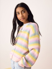 Olivia Rubin Pastel Stripe Knitted Cardigan - Image 3 of 7