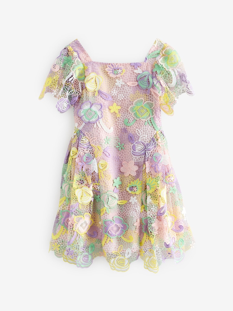 chinese dress ladies Lola Pink Guipure Lace Dress  Olivia Rubin