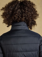 Joules Windborough Navy Showerproof Longline Padded Coat with Hood - Image 10 of 11