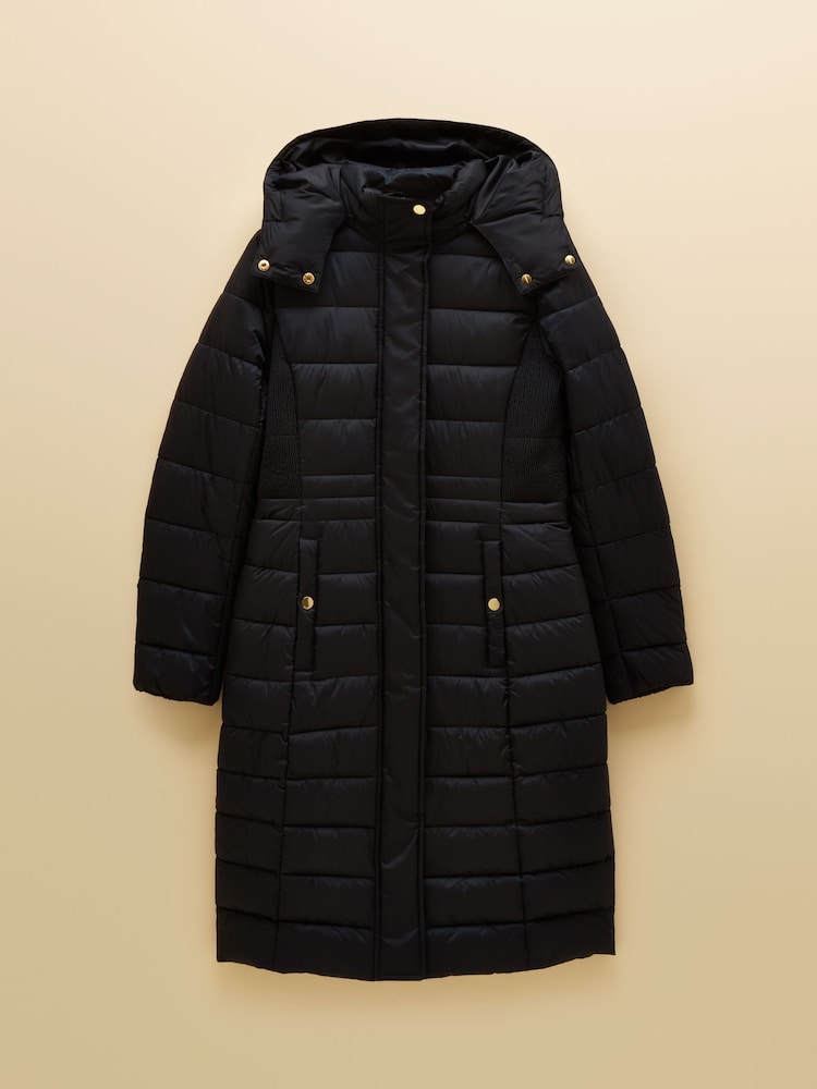 Joules Windborough Navy Showerproof Longline Padded Coat with Hood - Image 11 of 11 Joules Windborough Navy Showerproof Longline Padded Coat with Hood - Image 11 of 11