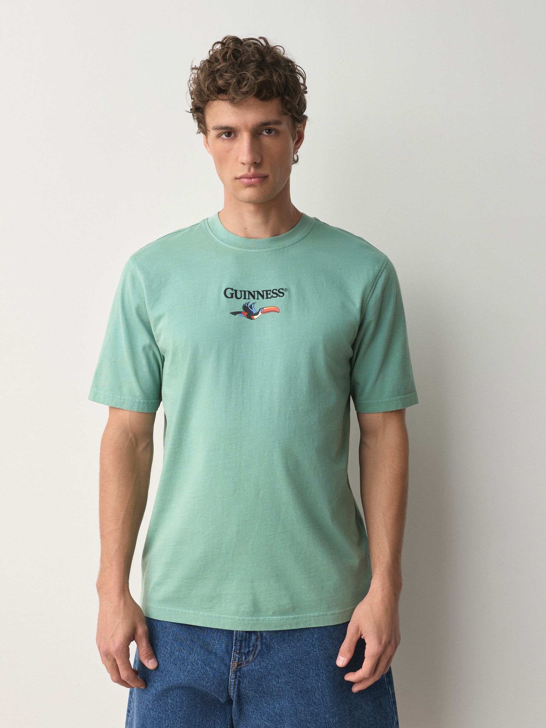 Buy Dark Green Guinness Relaxed Fit T-Shirt from the Next UK