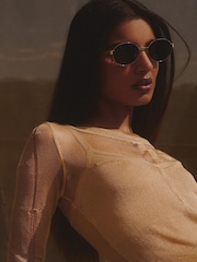 QUAY Gold Anyways Sunglasses - Image 1 of 4