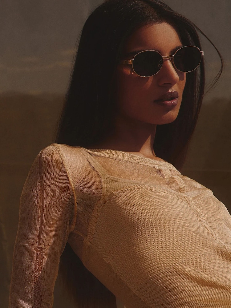 QUAY Gold Anyways Sunglasses - Image 1 of 4 QUAY Gold Anyways Sunglasses - Image 1 of 4