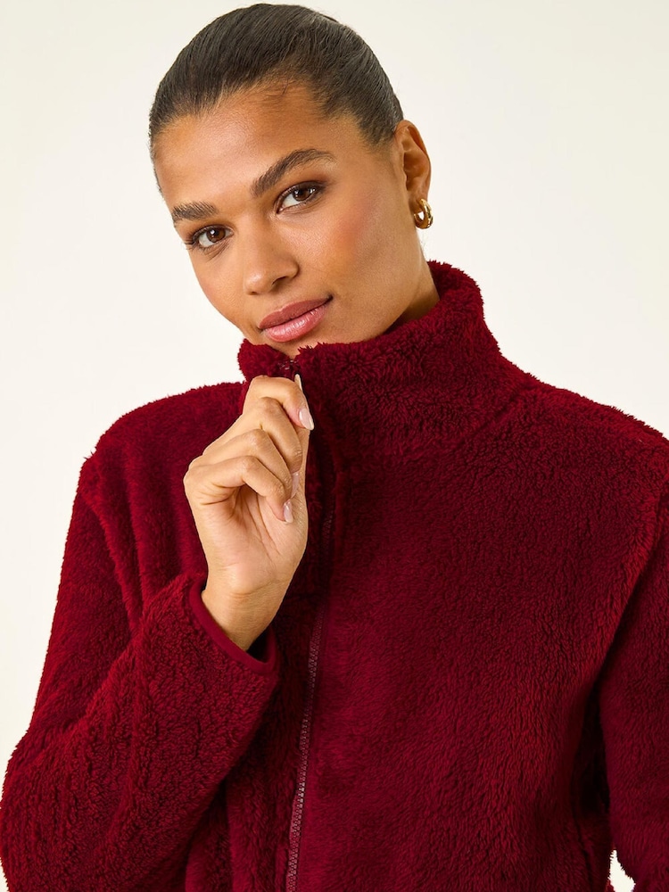 Roman Red Soft Sherpa Fleece Jacket - Image 2 of 9 Roman Red Soft Sherpa Fleece Jacket - Image 2 of 9