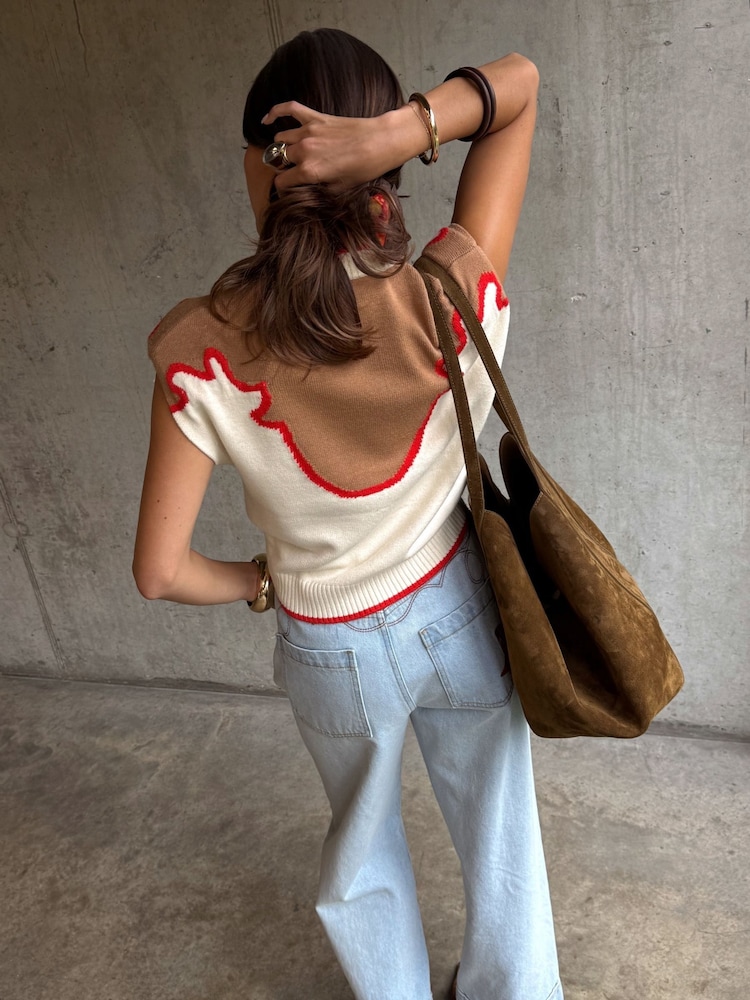 Never Fully Dressed Cream Cowgirl Ro Knitted Tank Top - Image 2 of 6