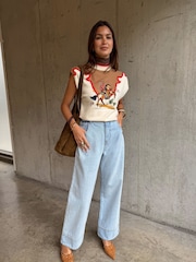 Never Fully Dressed Cream Cowgirl Ro Knitted Tank Top - Image 3 of 6