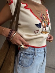 Never Fully Dressed Cream Cowgirl Ro Knitted Tank Top - Image 6 of 6