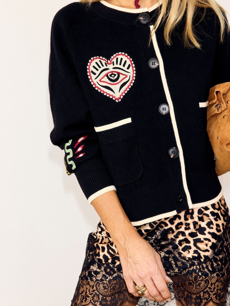 Buy Never Fully Dressed Black Western Cheryl Cardigan from Next Indonesia