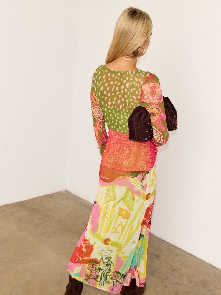 Never Fully Dressed Green Dahlia Mesh Dress - Image 3 of 3